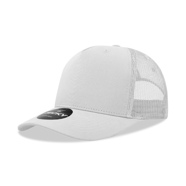 White, Classic 5 Panel Trucker Hat
