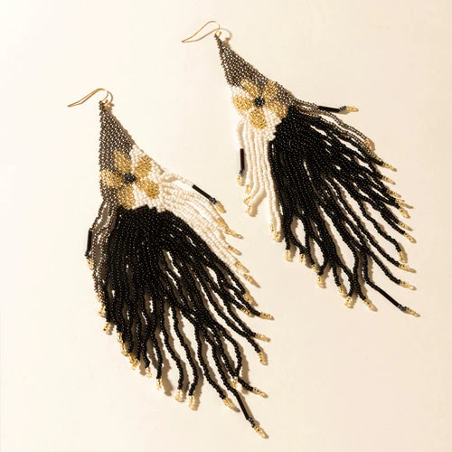 Moonlit Sage Beaded Fringe in Midnight Coal