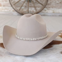 Silver Rhinestone Bling Hat Band - The Kate - Willow Lane