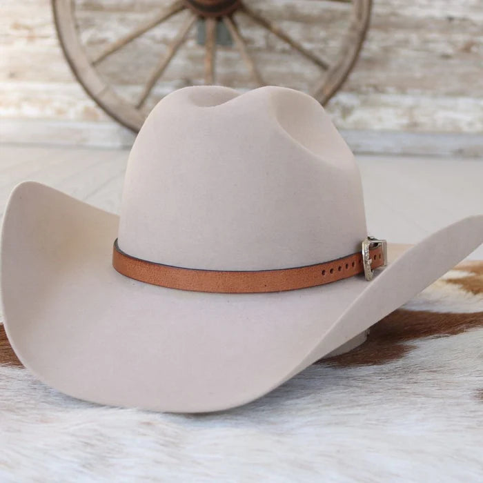 Western Brown Leather Hat Band - Hank - Willow Lane