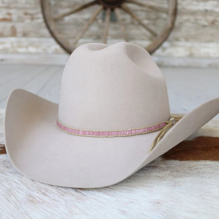 Soft Pink Lane Stitch Hat Band - Willow Lane