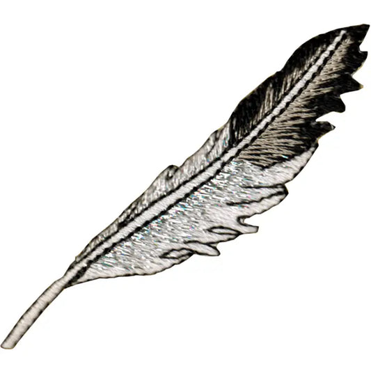 Patch - Feather - Black and Silver
