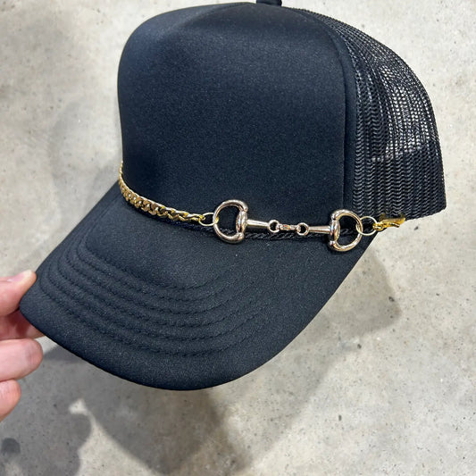 Gold Snaffle Bit Trucker Hat Chain | Western | Rodeo | Hat Bar