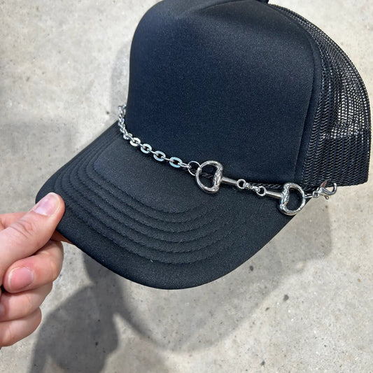 Silver, Snaffle Bit Trucker Hat Chain | Western | Rodeo | Hat Bar