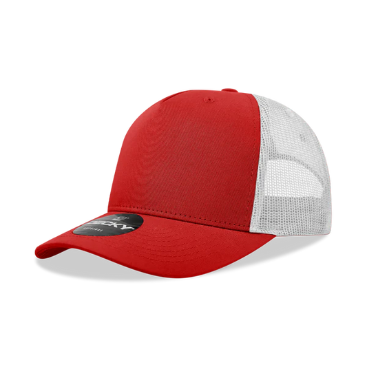 Red/White Classic 5 Panel Trucker Hat