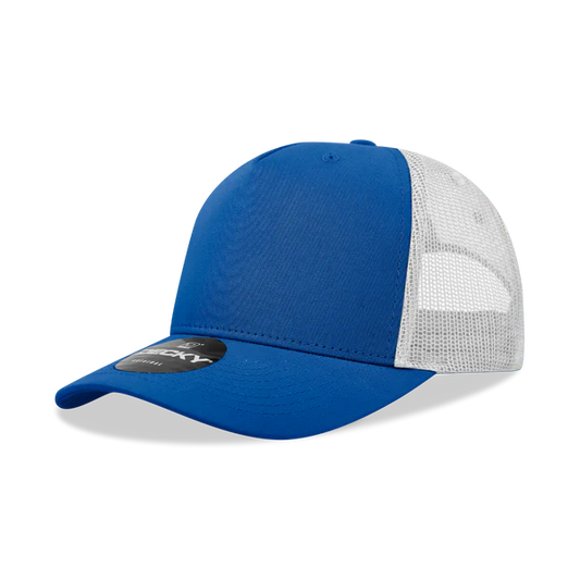 Royal/White Classic 5 Panel Trucker Hat