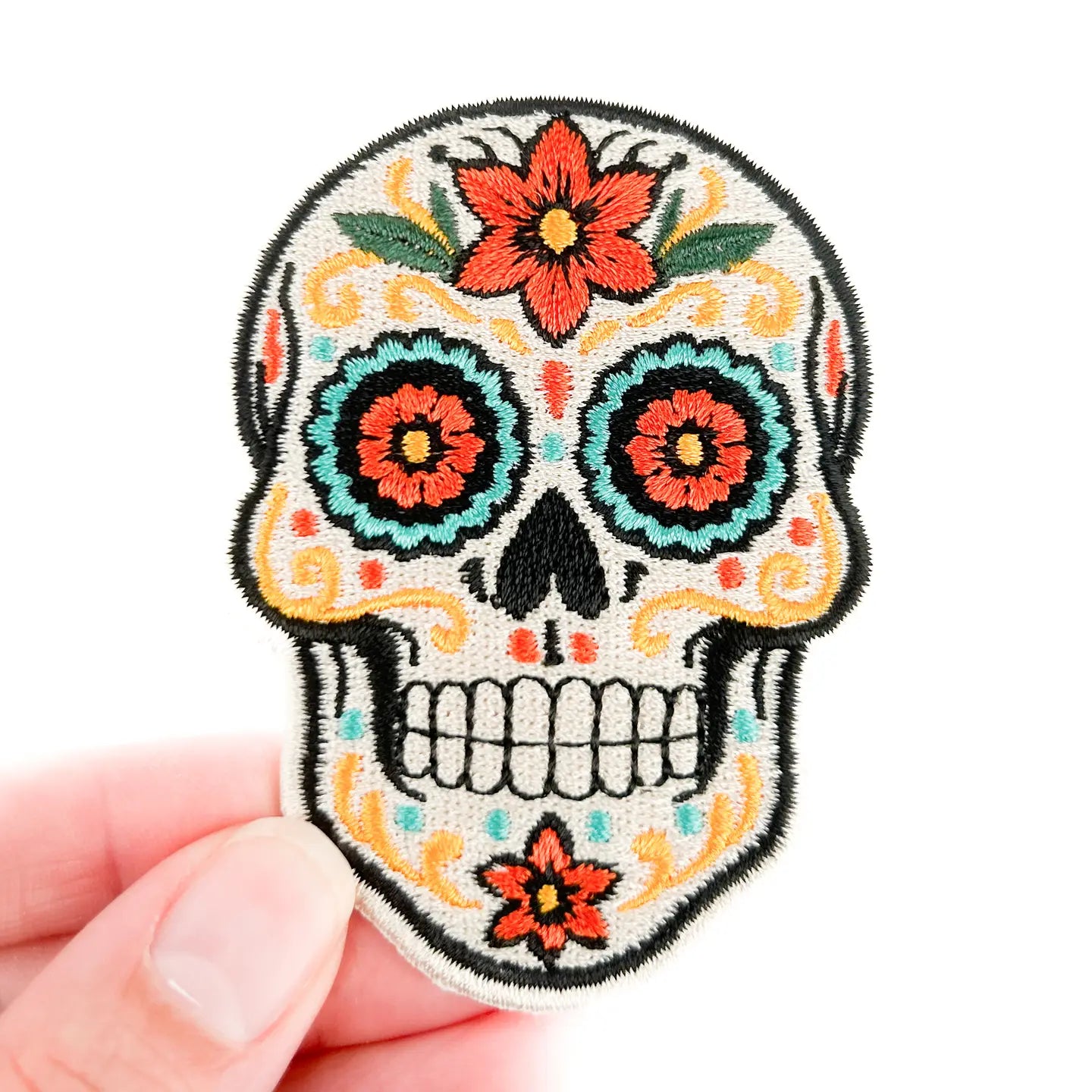 Sugar Skull Patch | Day of the Dead Embroidered Iron On
