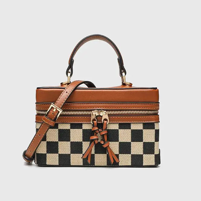 Checkered Handbag Crossbody Bag