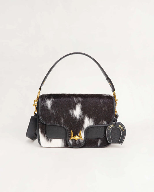 Loyal West Shell Med purse black and white Cowhide