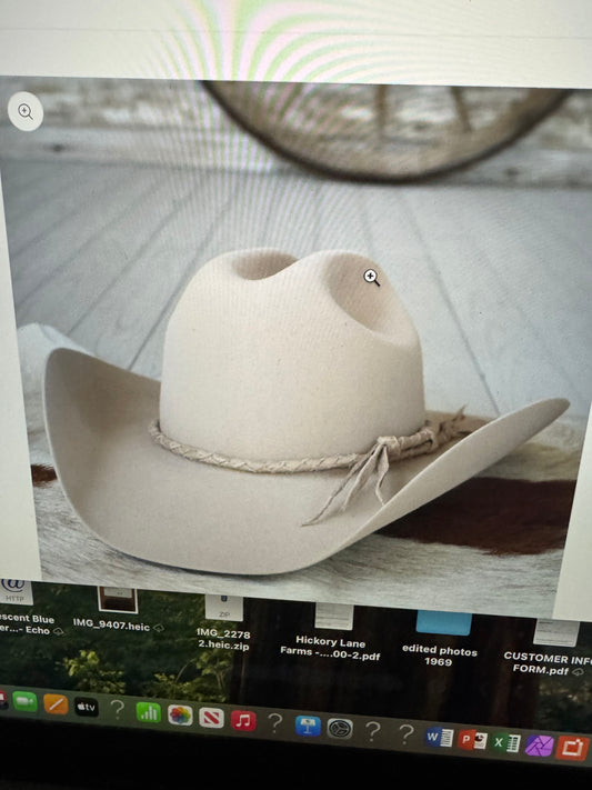 Light Taupe Braided Leather Hat Band - Willow Lane