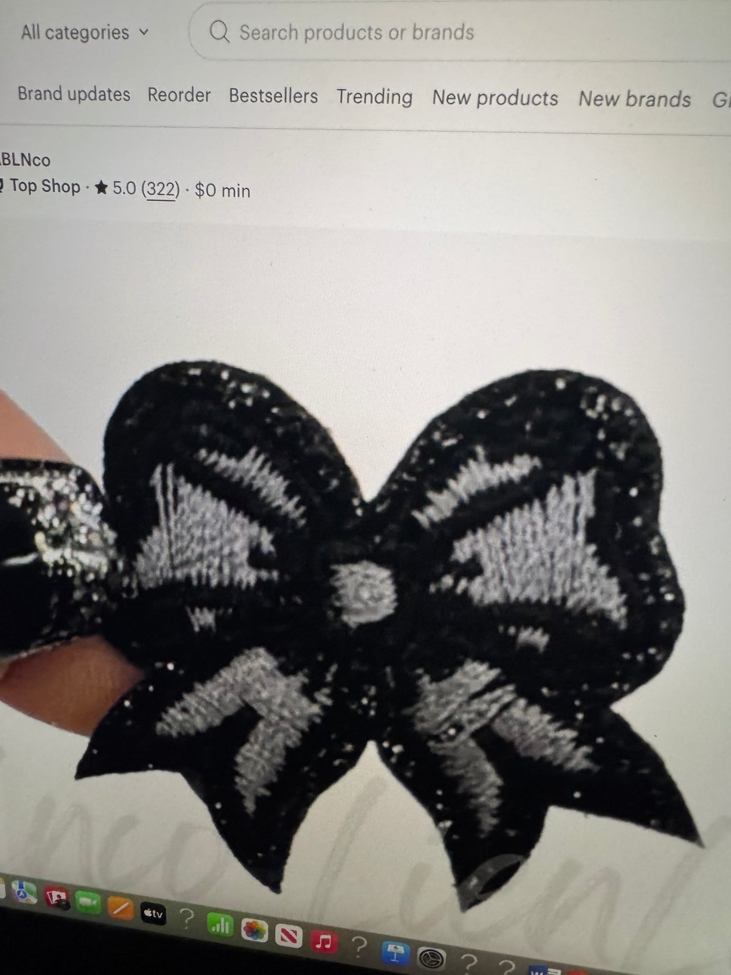 Black Dainty Bow Patch