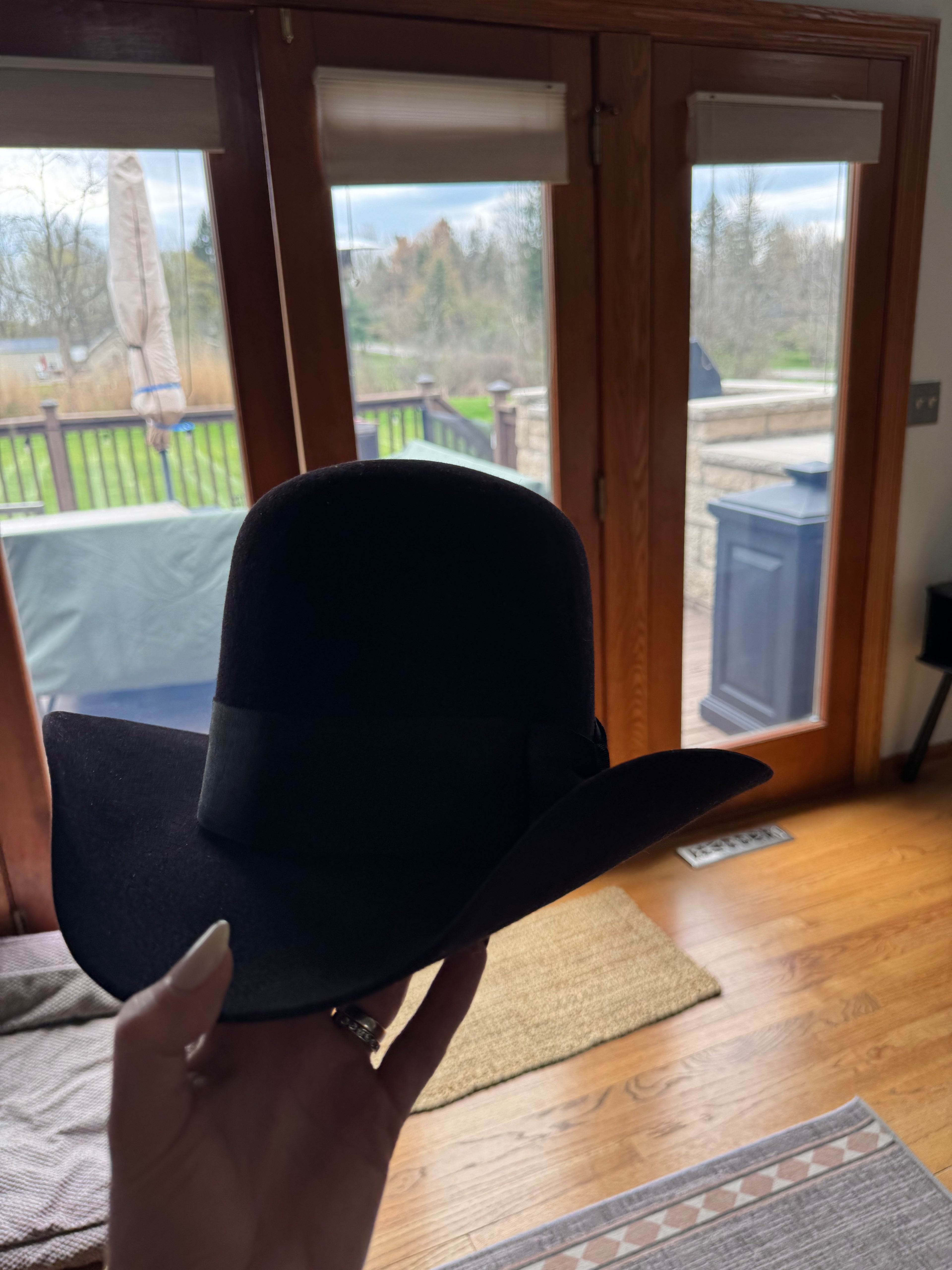 100% Black Cowboy Hat Western Western Weight