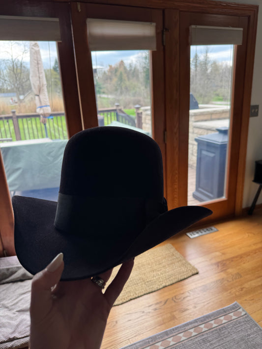 100% Black Cowboy Hat Western Western Weight