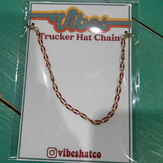 Red Dainty Color Dipped Trucker Chains | Hat Bar | Hat Jewelry |