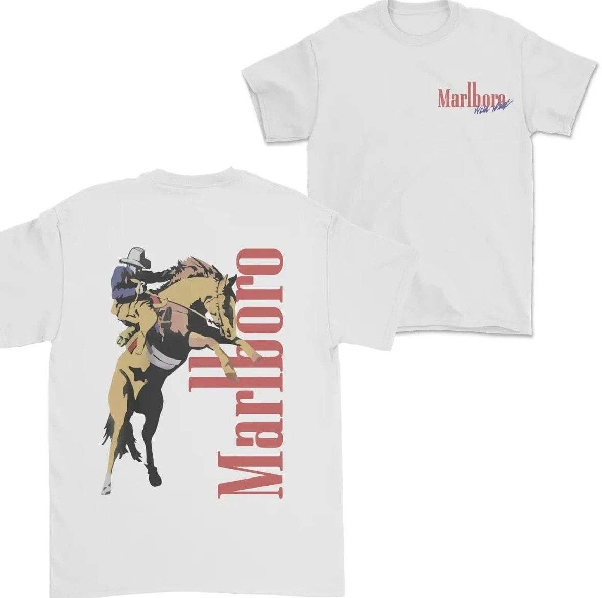 Retro Marlboro Cowboy Shirt - Vintage Western Graphic Tee