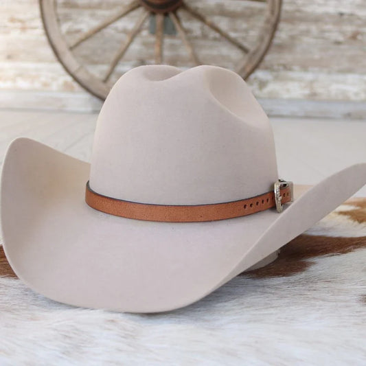 Western Brown Leather Hat Band - Hank - Willow Lane