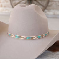 Blue Chevron Beaded Hat Band - Willow Lane